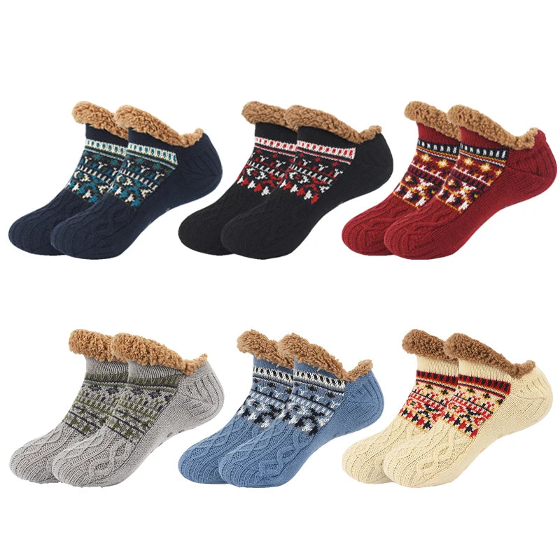 Thermal Mens Slipper Socks Fluffy Winter Warm Non-slip Floor Socks Thickened Home Sleeping Soft Snow Socks Sleep Carpet Socks