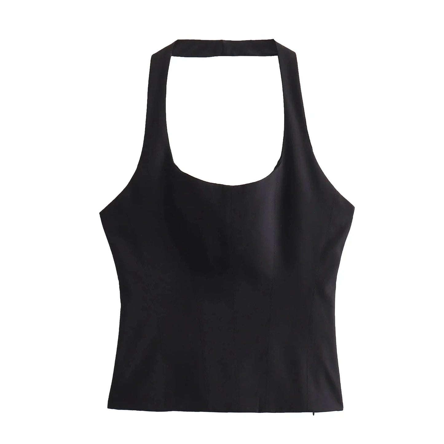 BSAY Women Fashion Summer White Halter Backless O-neck Comfortable Sling Crop Top Chic Female Sexy Streetwear Vest Mujer