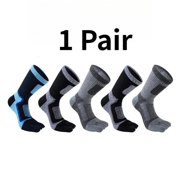 1/5 Pairs Five Toe Socks For Men Thick Compression Mesh Breathable Sport Short Socks For Running Basketball Bike Fitness Outdoor