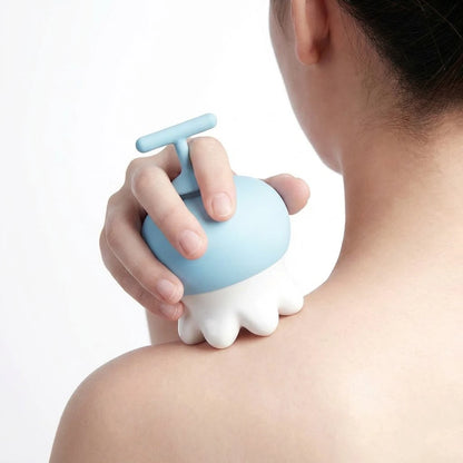 Ceramic Body Massage Tool with 60°C Hot Water Use, Heat Insulated Manual Massager for Neck Shoulder Back