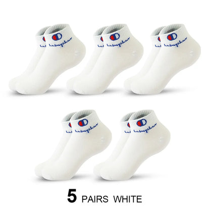 5/10/20 Pairs Men Ankle Socks Cotton Brand Classic Fashion Black White Socks Breathable Mesh Athletic Sports Socks for Summer