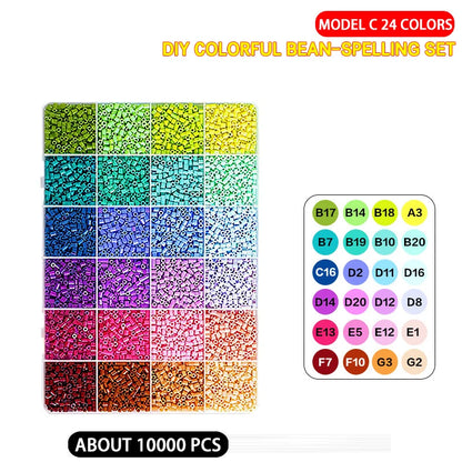 Creative Craft Kit: 24/48 Color 2.6mm Fuse Beads, Perler Iron Beads for 3D Art & DIY Projects, Educational Toy Gift for All Ages