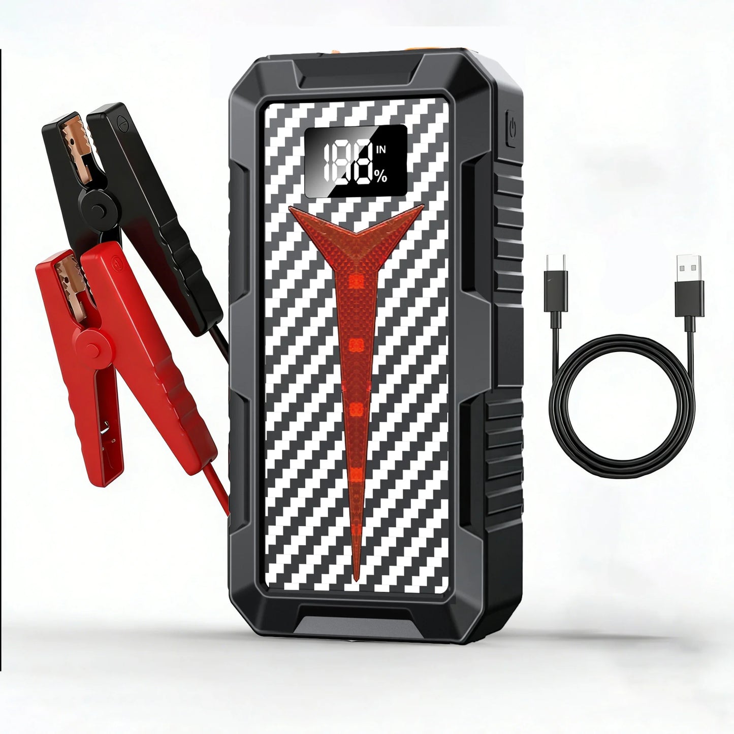 2026 New Portable Smart Jump Starter 12V Car Battery Booster  Power Bank with LED Light and Quick Charge Function work
