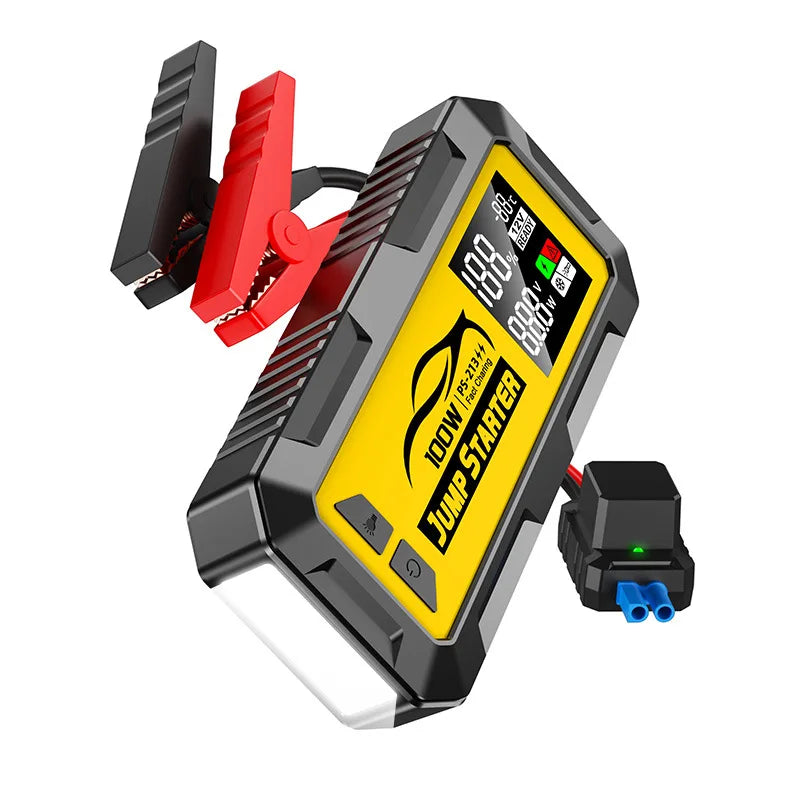 8000A 100W 24000mAh Car Emergency Jump Starter Power Bank Super Capacitor With Fast Charging Booster Car Battery And DC Output