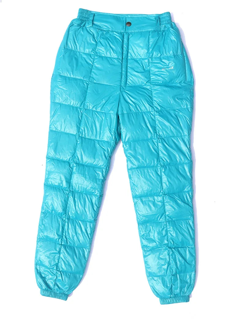 Down Pants Warm Duck Down Outdoor Windproof Waterproof Pants Cycling  ice snow sports hiking camping fishing sports winter pants