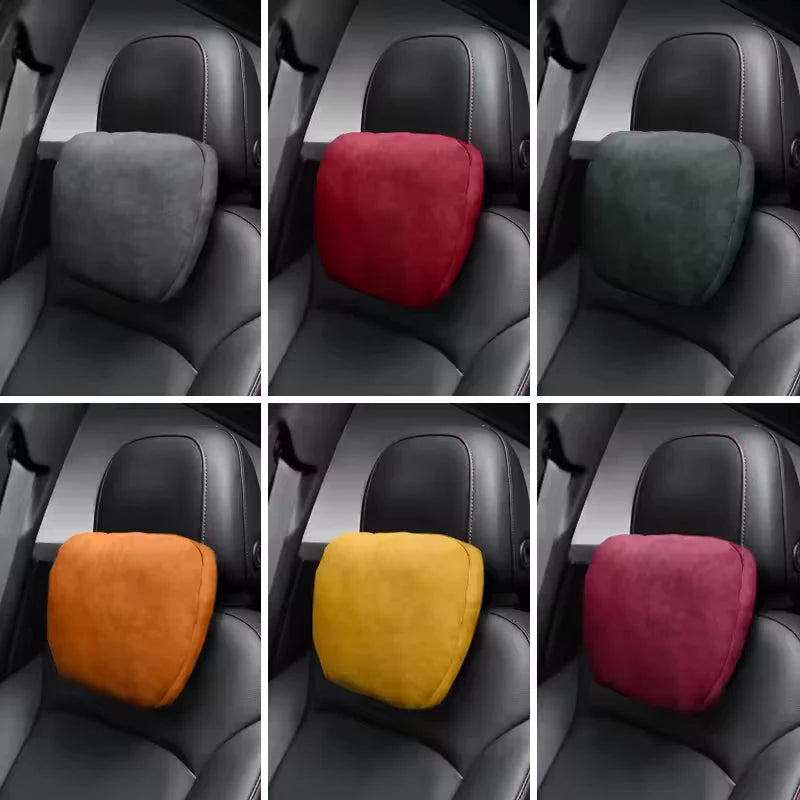 Italy Suede Car Neck Rest Pillow For Nissan Rogue X-Trail T32 T33 Seat Head Neck Support Cushion Auto Interior Accessories