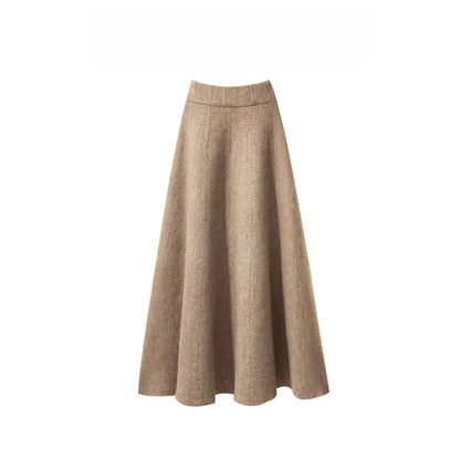 Retro Knitted Sweater And High Waist  Skirt Set for Women Elegant Autumn Winter Fashion Two Piece Ensemble Slimming Effect