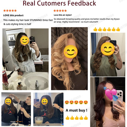SenCiciMen X19 Multi Hair Styler Curling Iron Hair Hot Air Brush Curling Barrel With Comb Nozzles HairDryer for Voluminous Style
