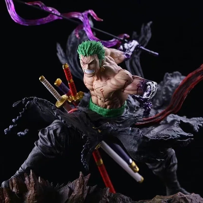One Piece Roronoa Zoro Double Head Sculpt Gk Statue Anime Action Figure Collectible Model Desktop Ornament For Anime Fans