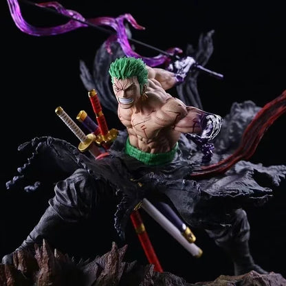 One Piece Roronoa Zoro Double Head Sculpt Gk Statue Anime Action Figure Collectible Model Desktop Ornament For Anime Fans