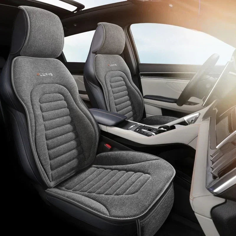 Universal Linen Car Seat Cover Four Season Auto Flax Comfortable Breathable Anti-Slip Covers Cushion SUV Car Seat Protection