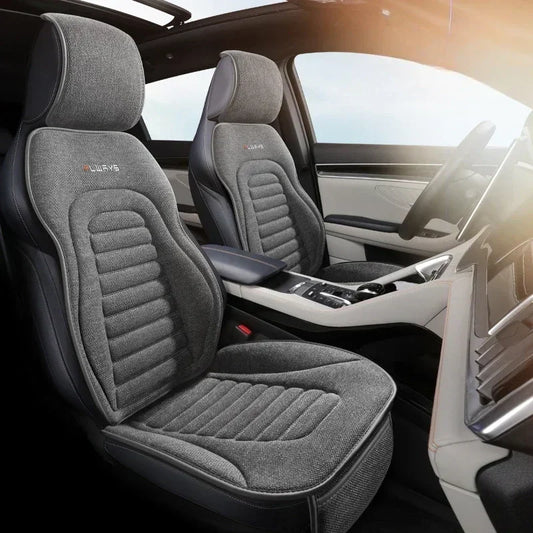 Universal Linen Car Seat Cover Four Season Auto Flax Comfortable Breathable Anti-Slip Covers Cushion SUV Car Seat Protection