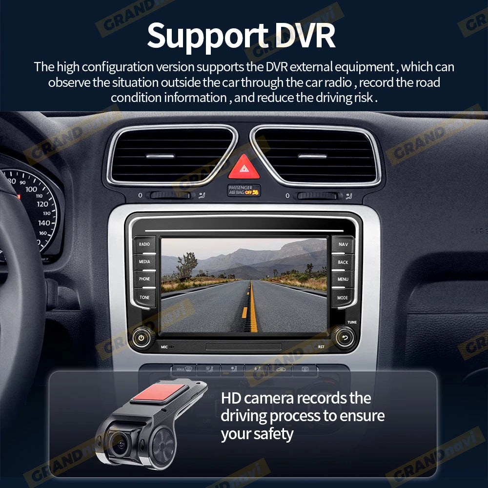 GRANDnavi Android13 Car Radio GPS For VW Volkswagen Skoda Octavia Golf 5 6 Touran Passat B6 Polo Jetta 2Din Multimedia Player