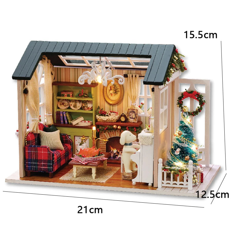 DIY Miniature Booknook Doll House 3D Wooden Puzzle Bookshelf Insert for Dollhouses Perfect For Friends Birthday Christmas Gifts
