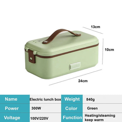 110V/220V Electric Lunch Box Portable Food Fast Heating Lunch Box 304 Stainless Steel Warmer Multi-Layer Office Lunch Box 800ml