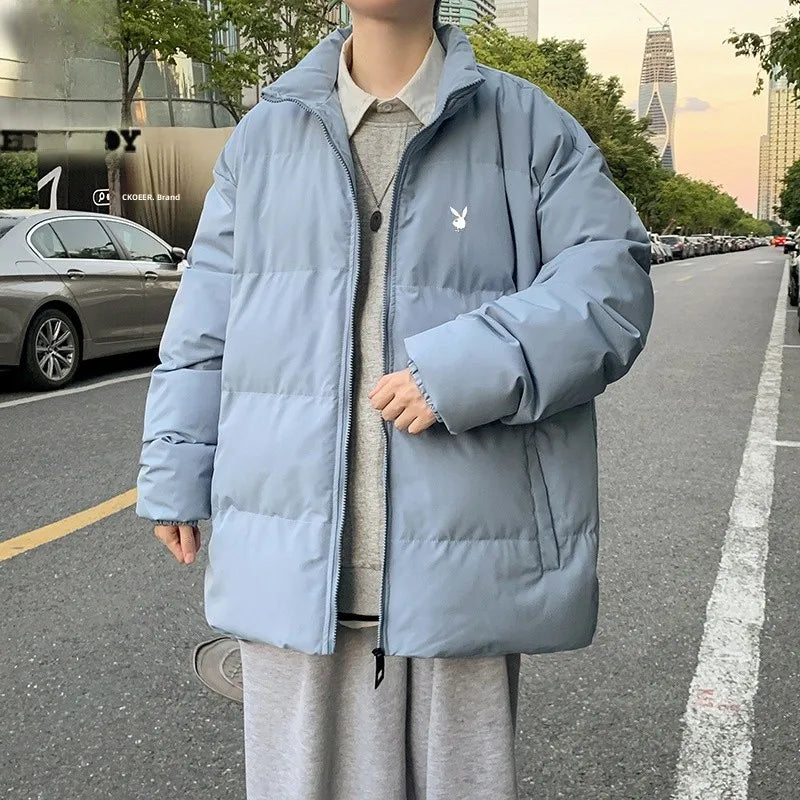 Men's Cotton Jacket 2024 New Winter Thickened Hooded down Cotton Padded Coat Fashionable Loose Style Urban Casual Wear