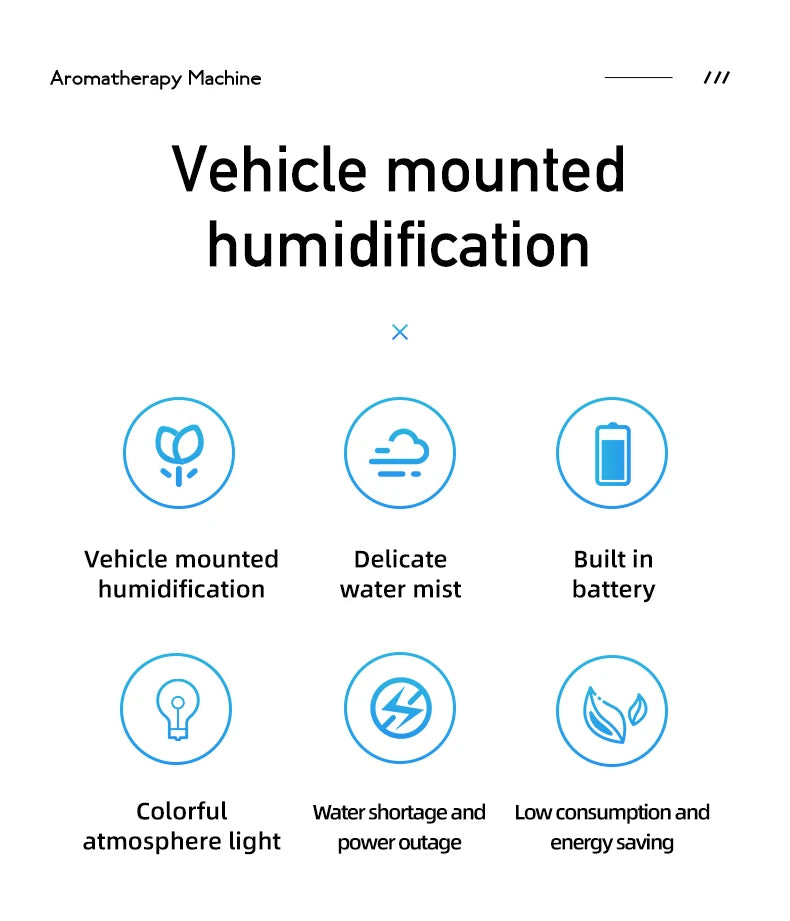 Colorful Car USB Mounted Diffuser Machine Mini Portable Automatic Spray Wireless Car Mounted Home Aromatherapy Humidifier