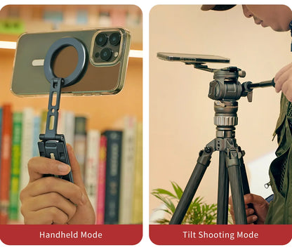 COBONE Magnetic Phone Tripod Holder Foldable Adjustable with Arca-Swiss for Phone Vlog Portable Desktop Phone Mount for Travel