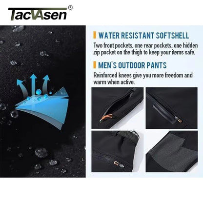 TACVASEN Winter Men's Hiking Pants Warm Thermal Fleece Lined Windproof Outdoors Working Fishing Camping Mountain Ski Pants