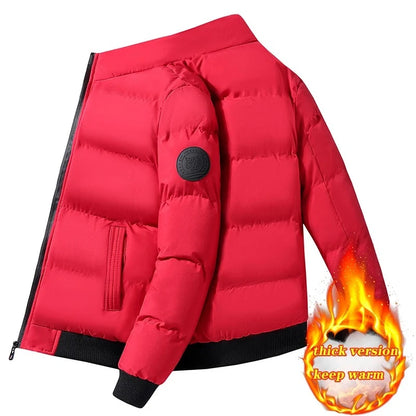 Autumn Winter Stand Collar Padded Jacket Men's Thick Warm Fashion Down Parka Coat Men Business Casual Puffer Jackets Clothing