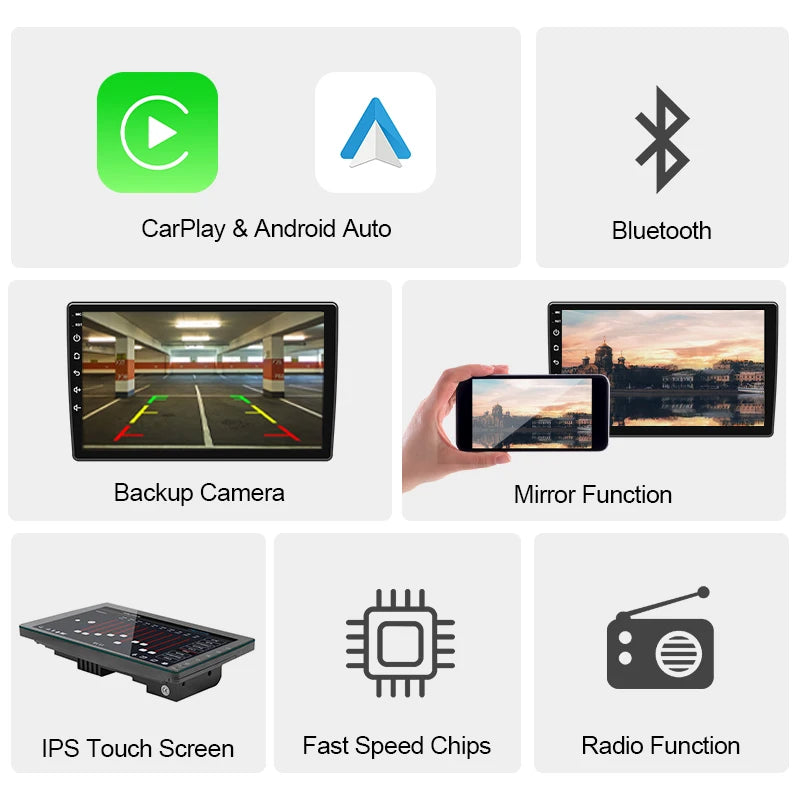 HIPPCRON 2Din 7"/ 9" Car Radio Android Multimedia Video Player Wireless Carplay Android auto Universal LINUX System Touch Screen
