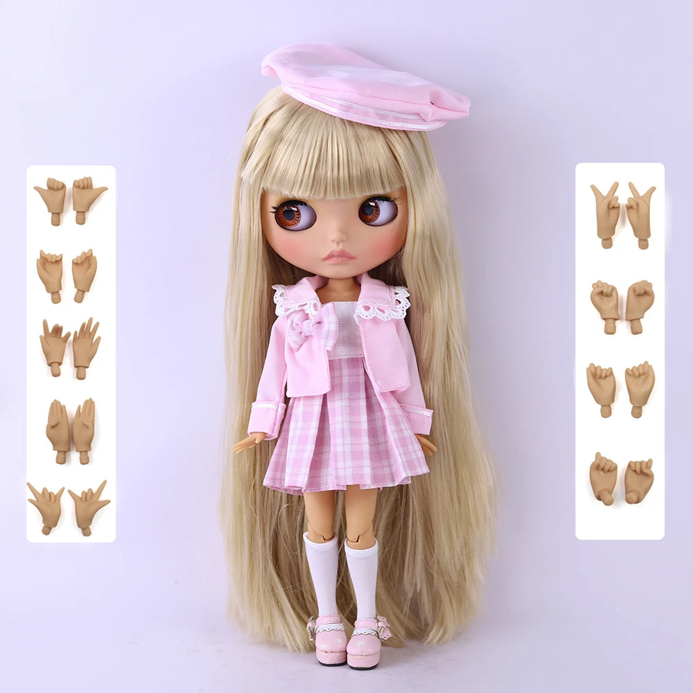 ICY DBS Blyth Doll 1/6 Joint 30cm tan Skin Matte Face Girl Set Doll BJD Toy Gift