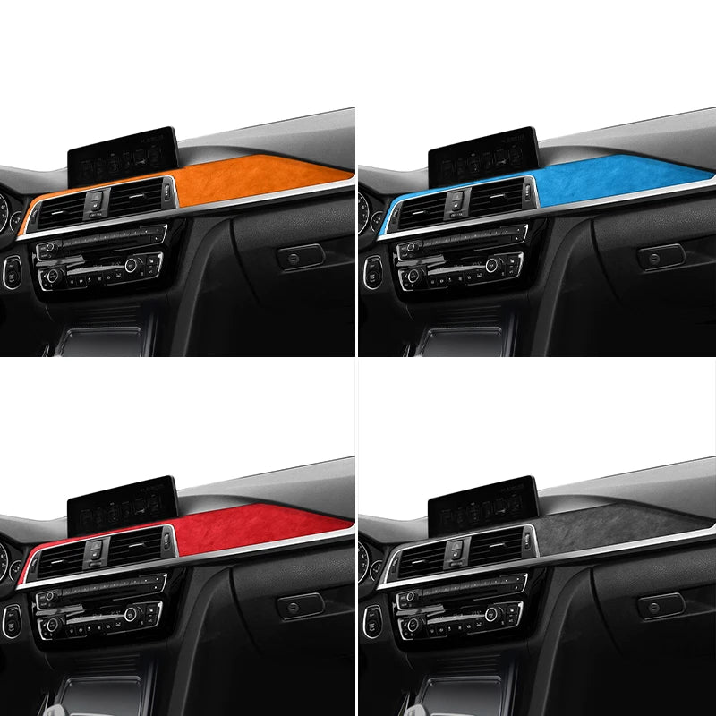 For BMW F30 F32 F34 Center Console Dashboard and Instrument Panel Trim Sticker Car Interior Tuning Accessorie Made of Alcantara