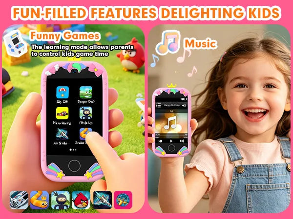3.5 inch Children Smart Phone Toys Dual Camera 18 Games Multifunct Baby Mobile Educational Toys for Kids Birthday Christmas Gift