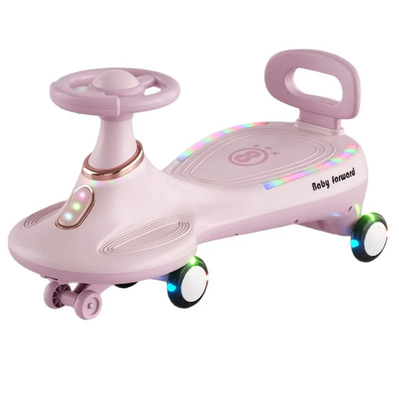 Kids Wobble Car Toy Anti Roll Swing Omnidirectional Wheels Unisex Adults Ride Children's Wiggle Car Anti-rollover
