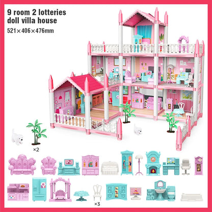 DIY Doll House Assembly Villa Castle Model Furniture Accessories Home Decoration Girl Role Play Educational Toy Birthday Gifts