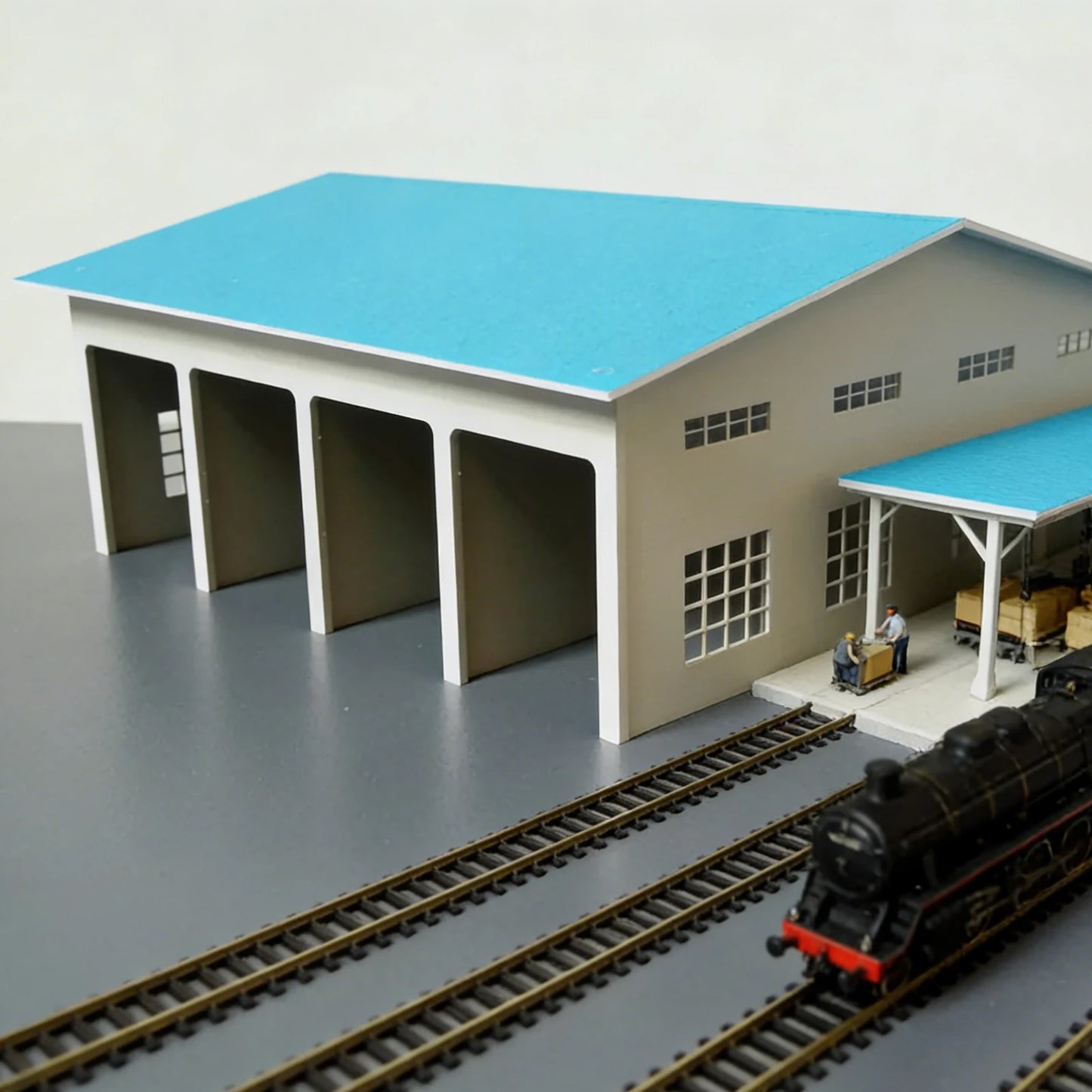 1/87 Outland Models Railway Layout Train Station Scenery Building Model HO Scale