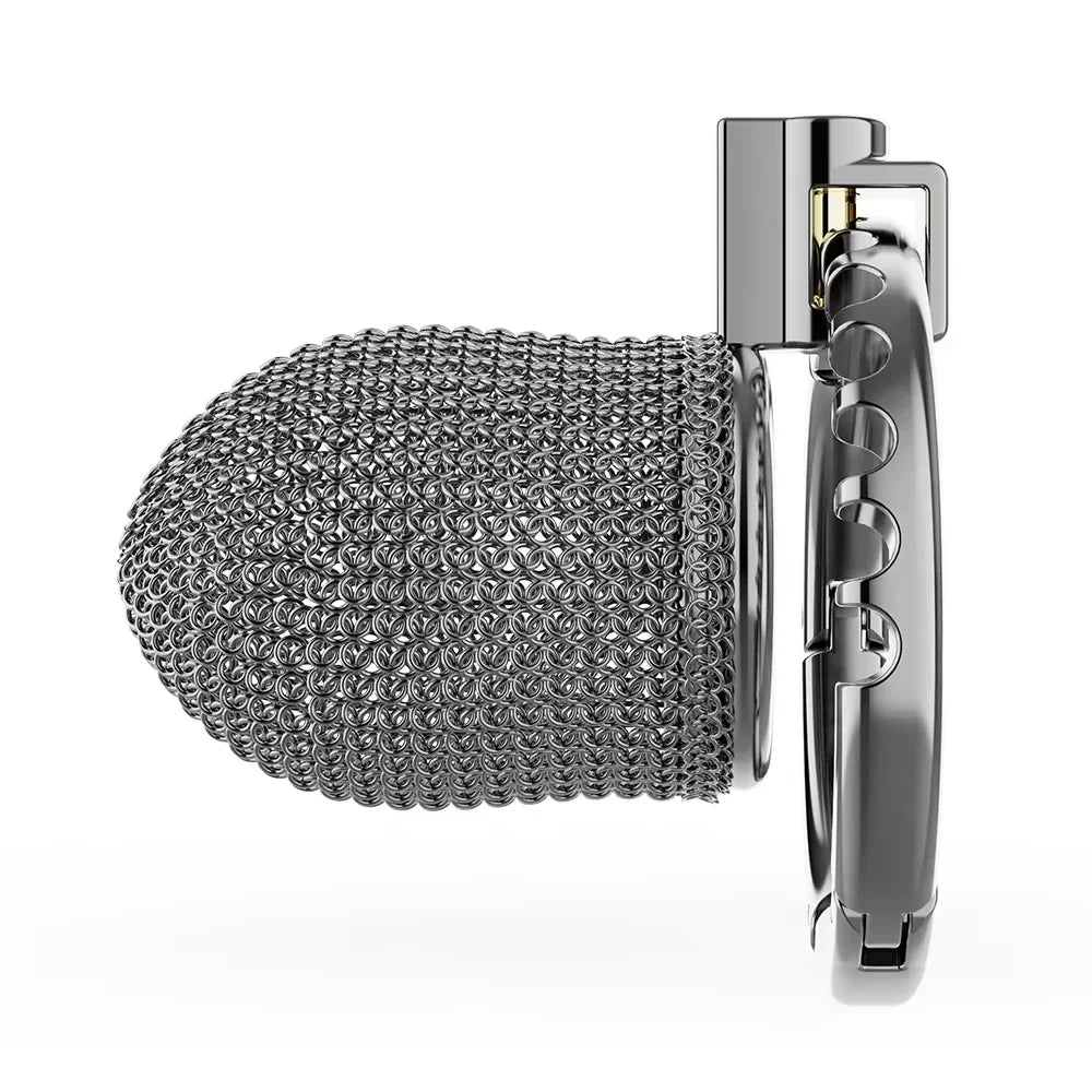 Metal Mesh Male Chastity Cage For Men One-Piece Adjustable Snap Ring CB Cock Cage SM Penis Urethra Lock BDSM Adult Sex Toys