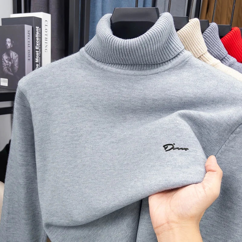 Luxury Brand Man Long-Sleeved Knitwear Letter Embroidery Cool Collar Spring British Style Sweater Business Fashion Mens Clothing