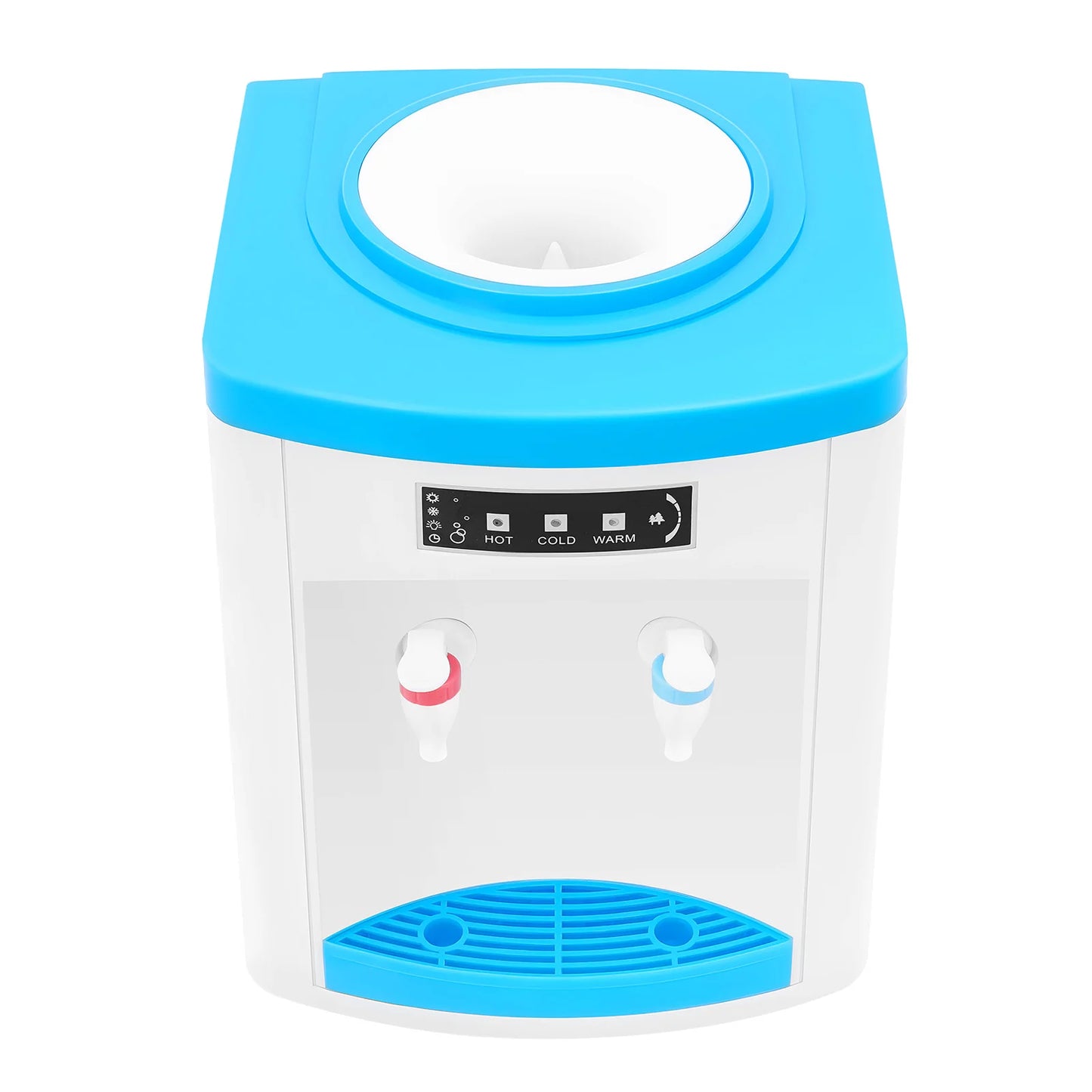 White Blue Top Loading 3 Temperatures Water Dispenser Hot Cold Normal Water Cooler 550W 110V US Plug PP Stainless Steel Desktop Freestanding Drinking Machine 5L/H Hot 0.7L/H Cold Fit 4.5-18.9L 1.1-4.9Gallon Water Bottle