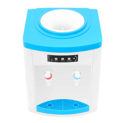 White Blue Top Loading 3 Temperatures Water Dispenser Hot Cold Normal Water Cooler 550W 110V US Plug PP Stainless Steel Desktop Freestanding Drinking Machine 5L/H Hot 0.7L/H Cold Fit 4.5-18.9L 1.1-4.9Gallon Water Bottle
