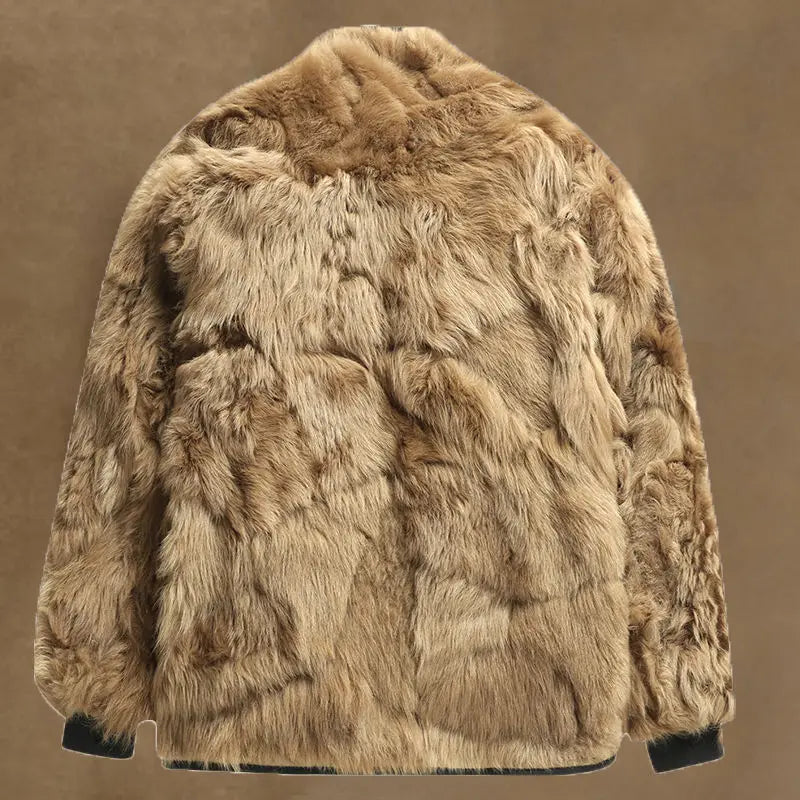 Winter High-end Woolen Cotton Jacket Men Fur Integrated Leather Jacket Lining Warm Thickened Sheepskin Cotton Jacket Long Fur