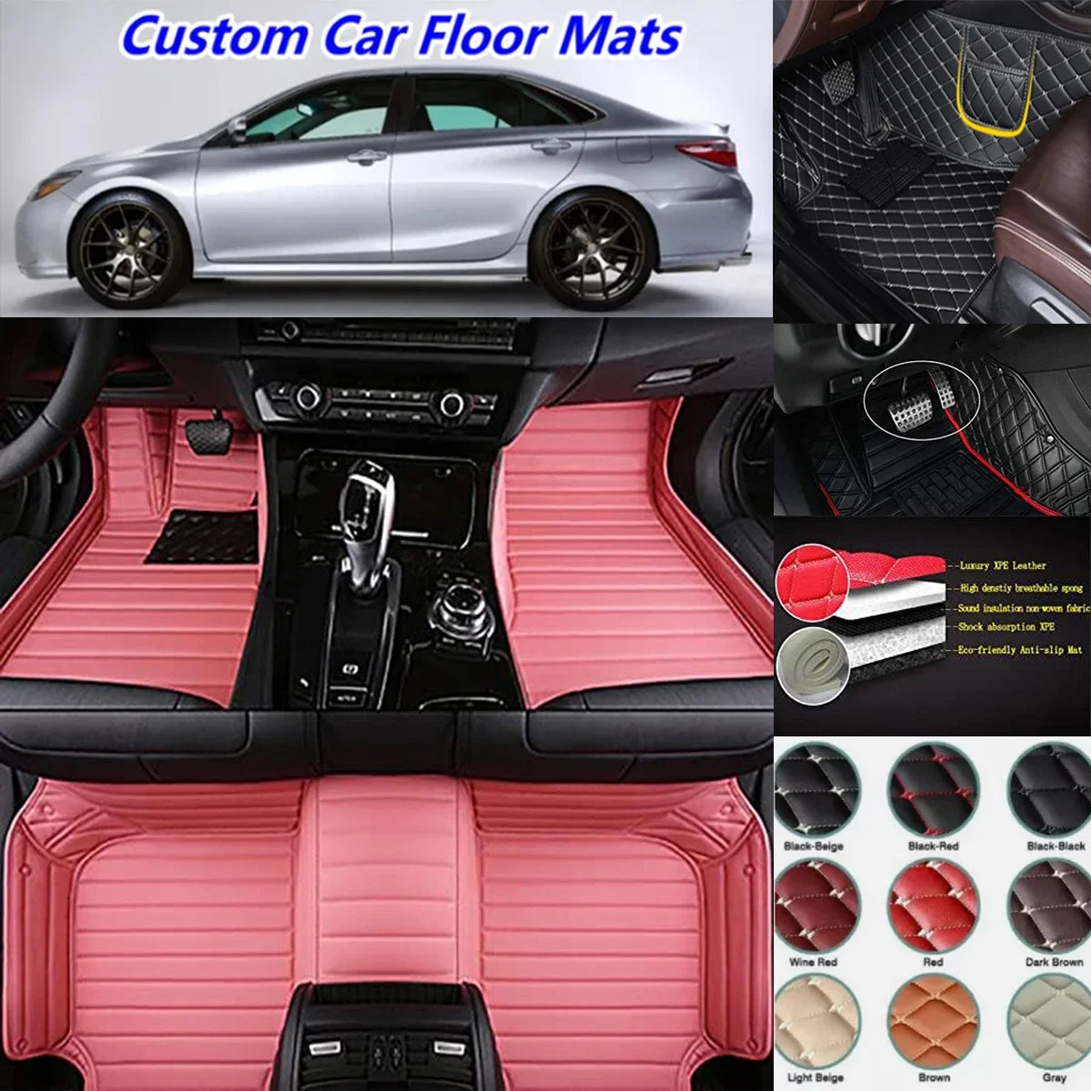 3D PU-leather Waterproof Custom Car Floor Mats For Toyota RAV4 2005-2025 Years Auto Carpets Coche Accessorie Liners