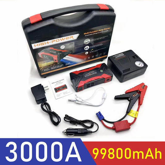 Car Jump Starter Battery Power Bank 3000A for Car Starter Portable Emergency Booster 12V Auto Starting Device Petrol Diesel