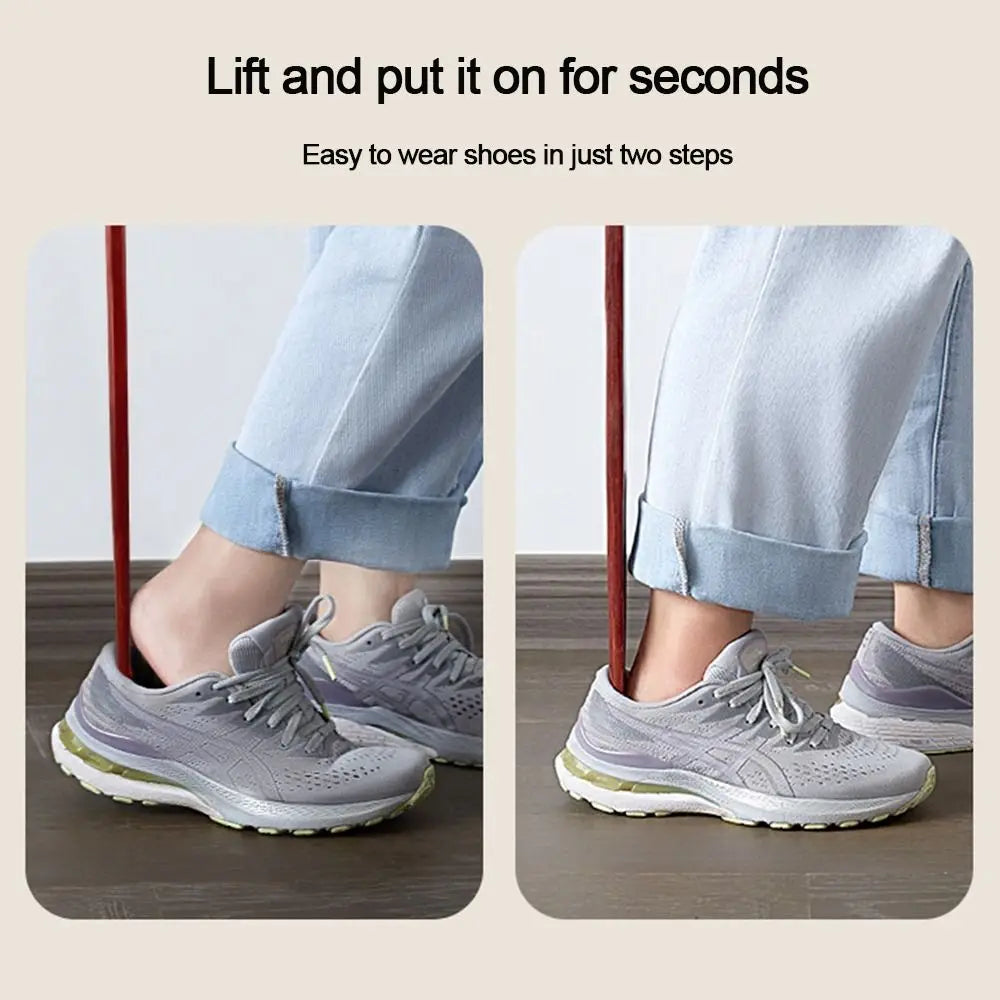 Professional Extra Long Handle Shoe Horn Easy Remover Wooden Shoehorn Lifter Seniors Put on Shoes Tools