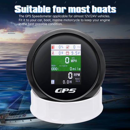Custom 6 IN 1 Digital 85mm GPS Speedometer+Tachometer+Fuel Level Gauge+Water Temp+Oil Press+Voltage 0-190ohm Oil Level Sensor