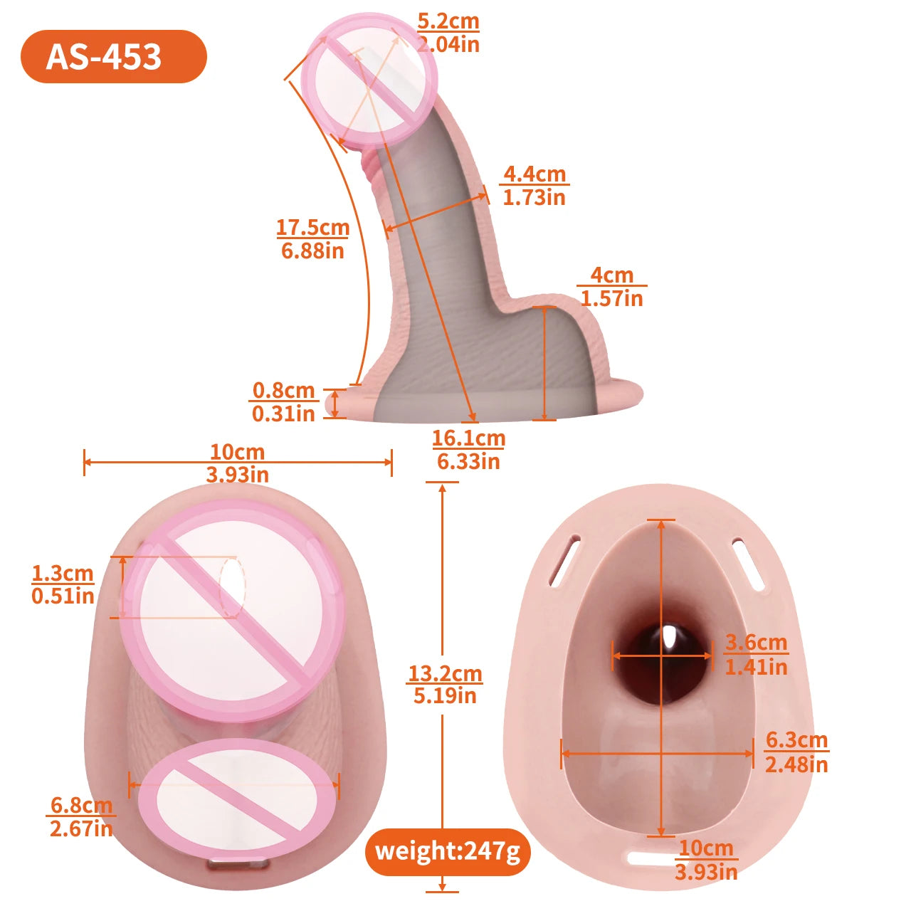 ANOSX Male Chastity Cage Realistic Dildo Sleeve Chastity Belt Silicone Cock Cage Strap On Penis Sleeve Penis Ring Sex Toys Men