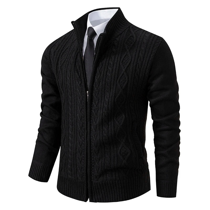 Winter Plus Velvet Sweaters Cardigan Thick High Collar Sweatshirt Men's Coat Knitted Jumper Brand Knitwear Hombre Clothing