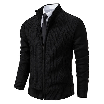 Winter Plus Velvet Sweaters Cardigan Thick High Collar Sweatshirt Men's Coat Knitted Jumper Brand Knitwear Hombre Clothing