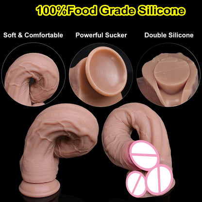 Cheap 5 Sizes Silicone Big Dildo Realistic Skin Feel Fake Penis Soft Small Cock Woman Man Masturbation Suction Cup Anal Sex Toys