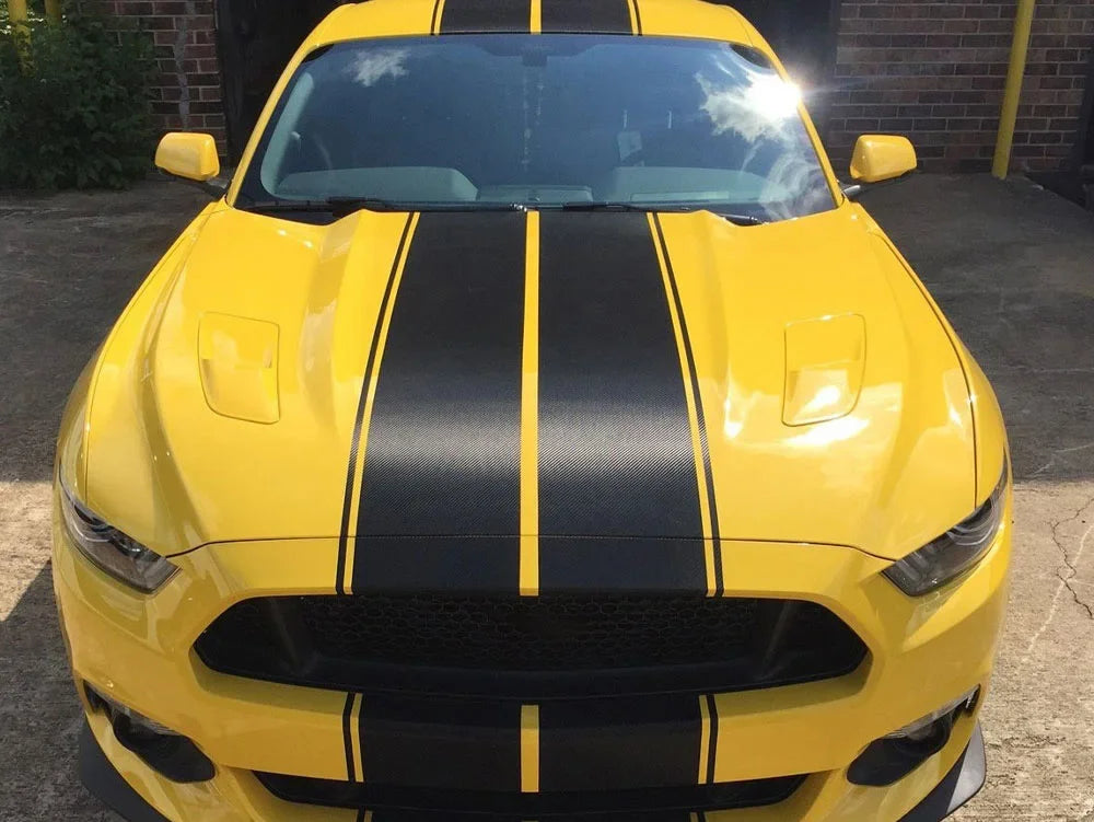 For Ford Mustang EcoBoost Shelby GT Hood Roof Trunk Vinyl Stripe Decal Set – PVC Car Styling Wrap Film Kit
