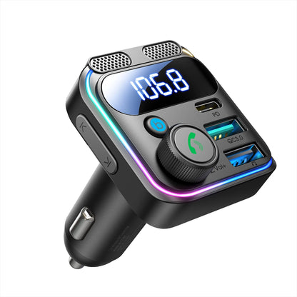 Joyroom Car Bluetooth 5.3 FM Transmitter 48W PD&QC 3.0 Car Charger Adapter Bluetooth & U Disk Dual Mics Hands-Free Calling
