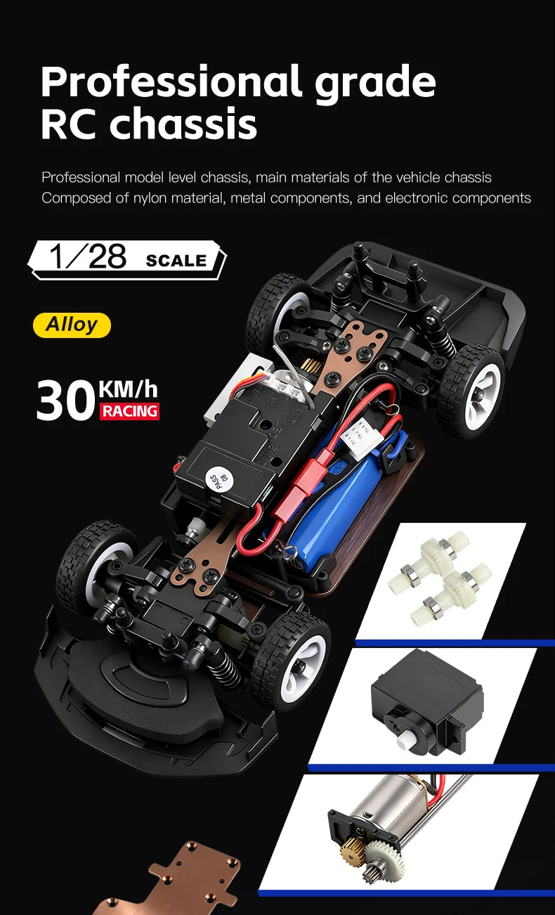 WLtoys 284019-A 284191 1:28 2.4G RC Car With LED Lights 4WD Gyro 30KM/H Remote Control Car Off-Road Drift Vehicle Toys For Kid