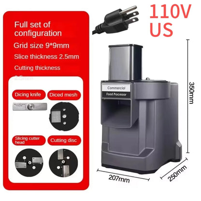 110V/220V Commercial Vegetable Cutting Machine Automatic Vegetable Carrot Potato Chopper Slice Shred Diced Quickly Vegetables