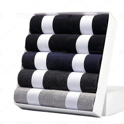 5 10 Pairs Men Socks Cotton Blend Black Business Casual Soft Breathable for  Spring Summer Autumn Winter Size 6-13