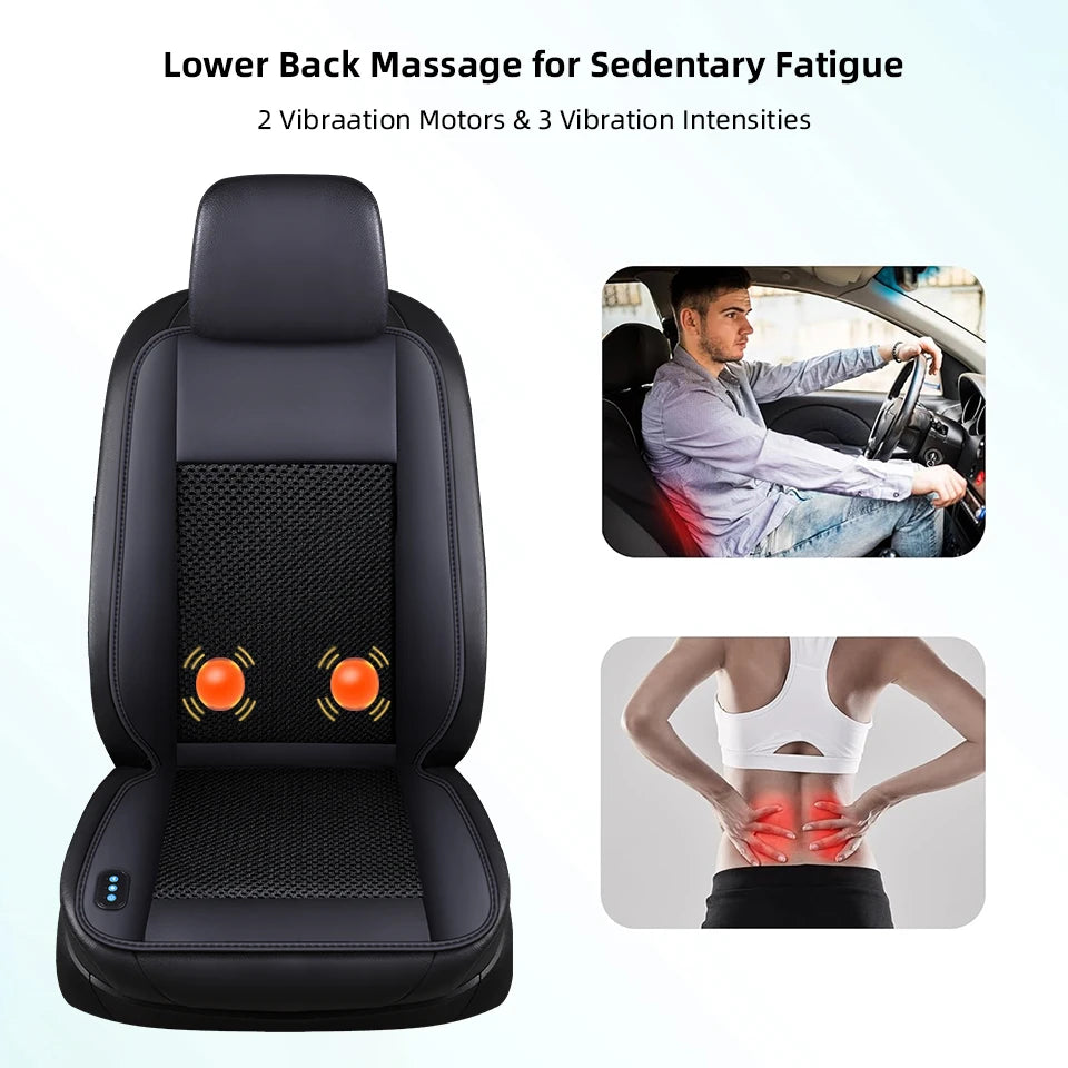 12V Summer Cooling Winter Heating Car Seat Cushion with 10 Turbo Fans Ventilation Heating Massage Function Optional Universal